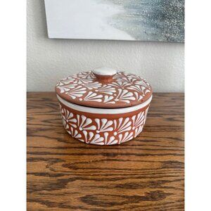 Handmade Mexican Talavera Terracotta Tortilla Warmer Bowl and Lid